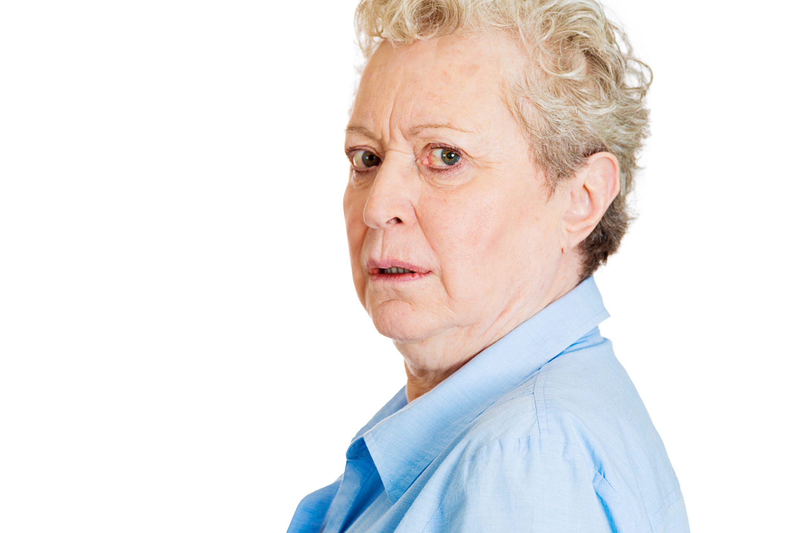 Closeup,Portrait,Senior,Woman,,Grandmother,,Looking,Surprised,,Shocked,,Scared,Looking