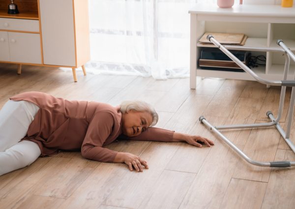 Senior,Patient,Falling,On,The,Ground,Floor,At,Home,,Asian